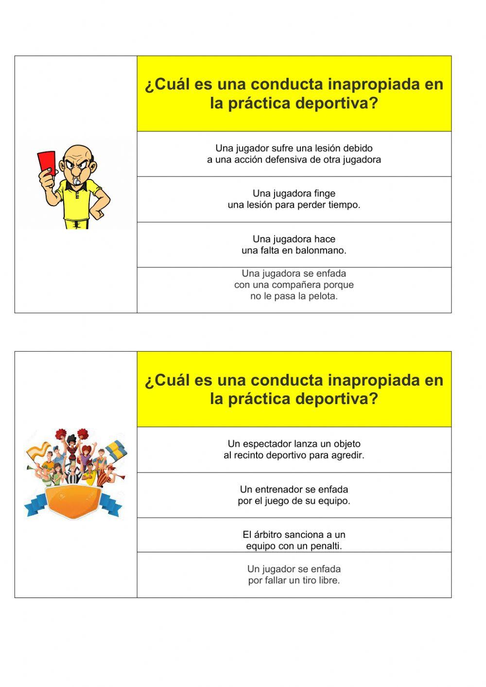 Conductas inapropiadas del deporte