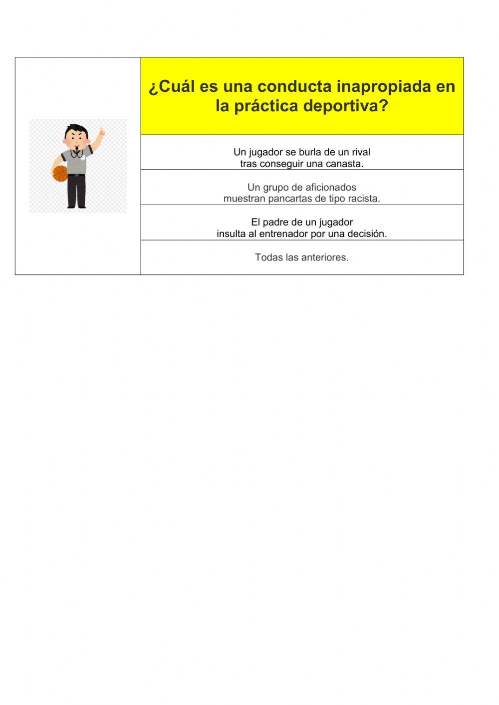 Conductas inapropiadas del deporte