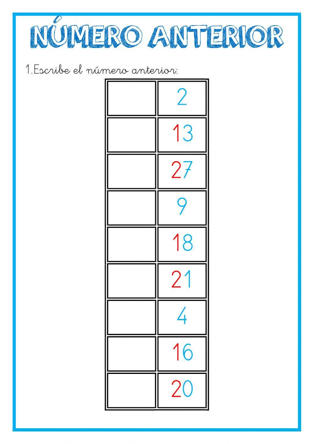 Número anterior