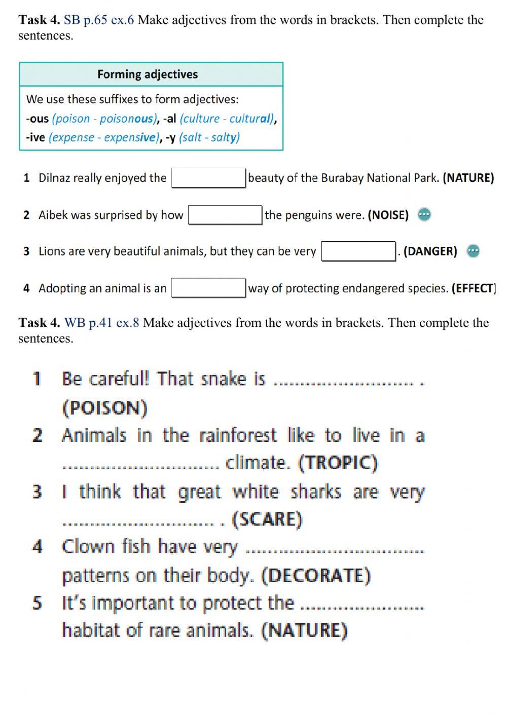 Grade 8. Excel.Endangered animals.