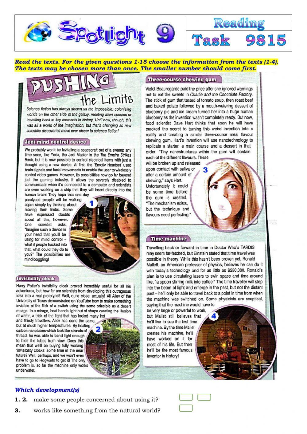 Spotlight 9 Task 9815