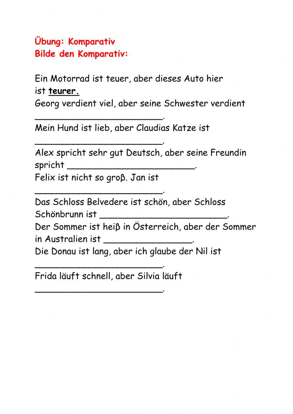 Steigerung der Adjektive