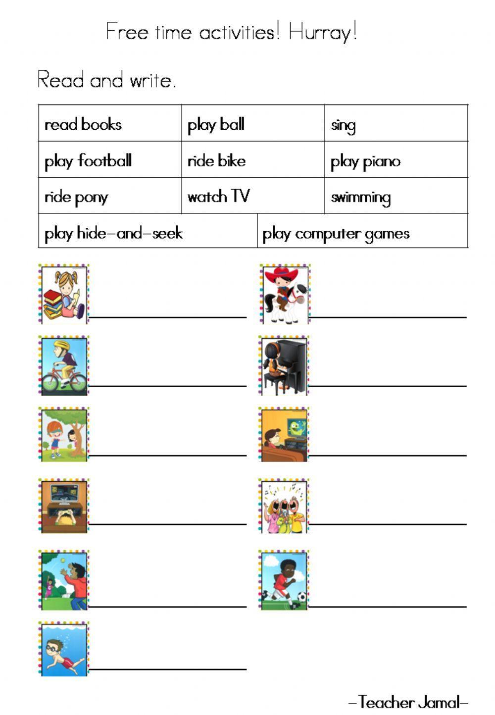 English Year 2 : Free Time Activities