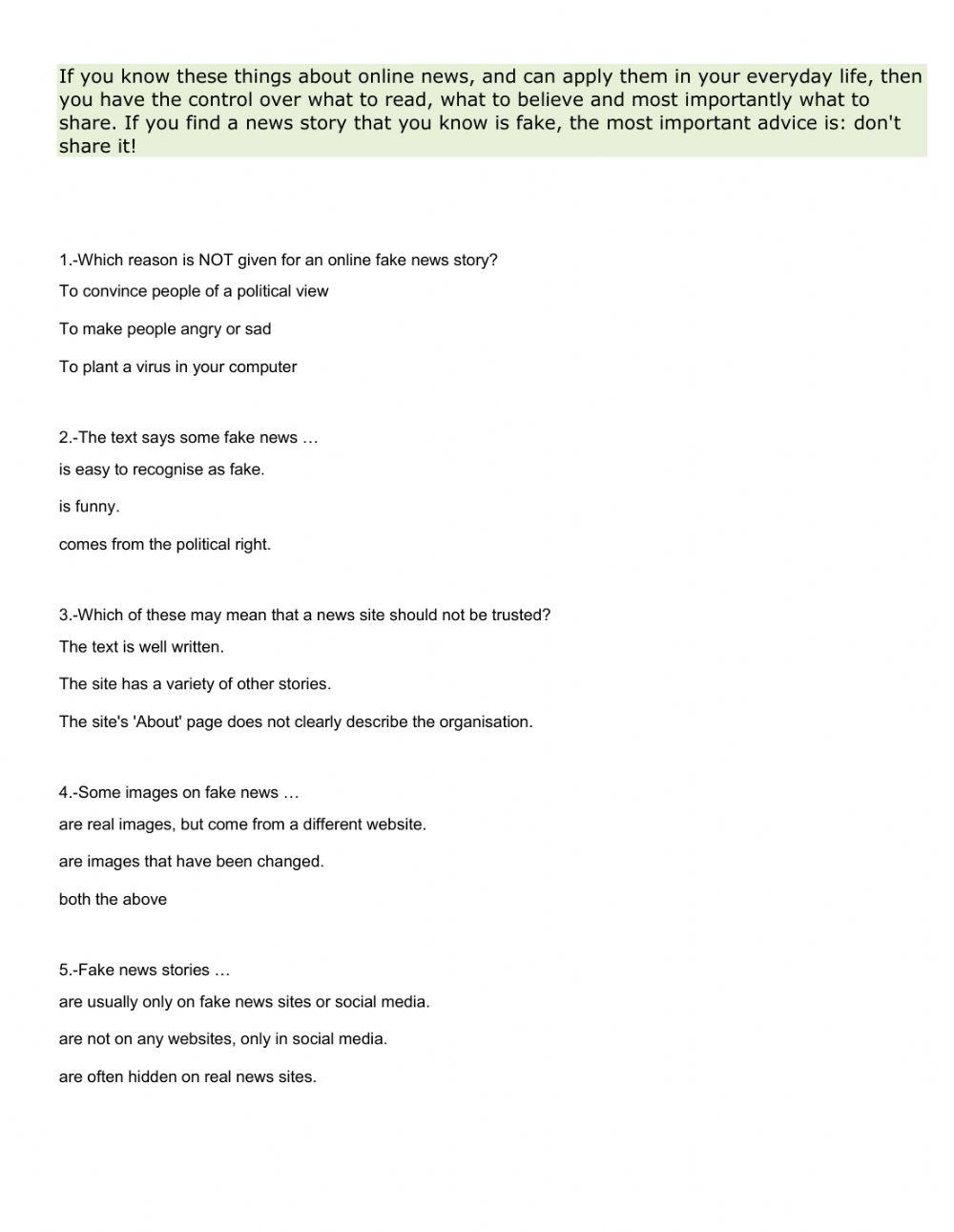 Exam english 2 second trimestre