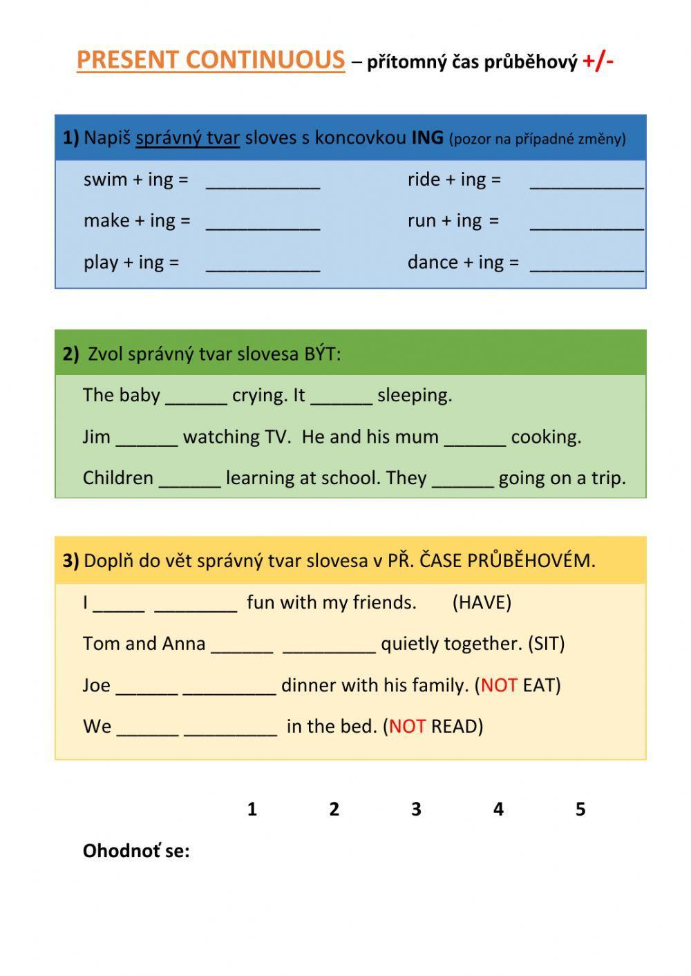 Přítomný čas průběhový - Present continuous