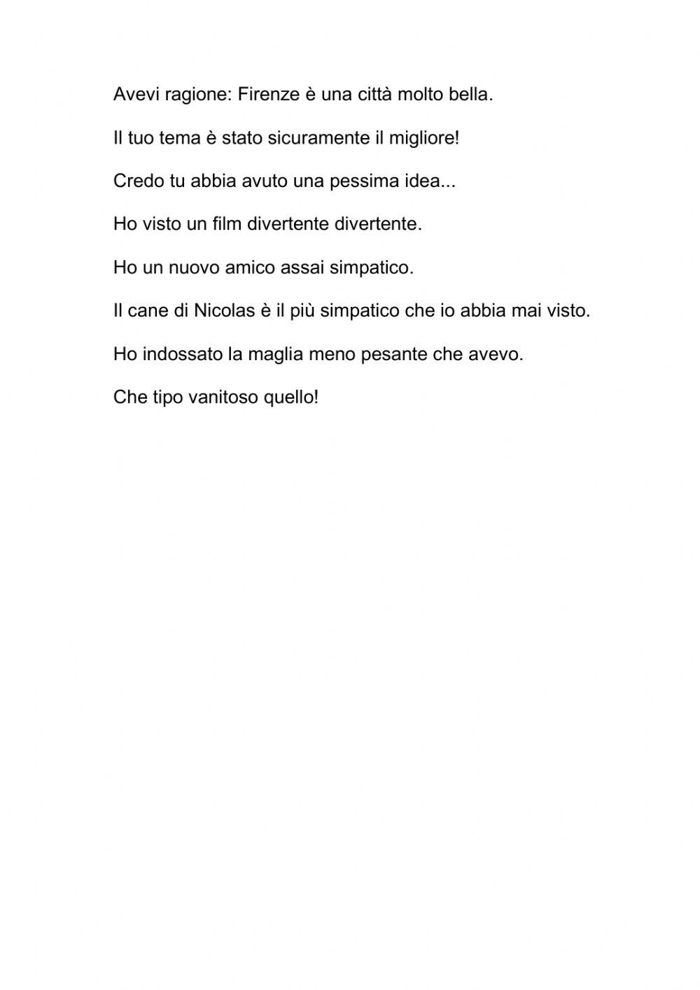 I gradi dell'aggettivo qualificativo