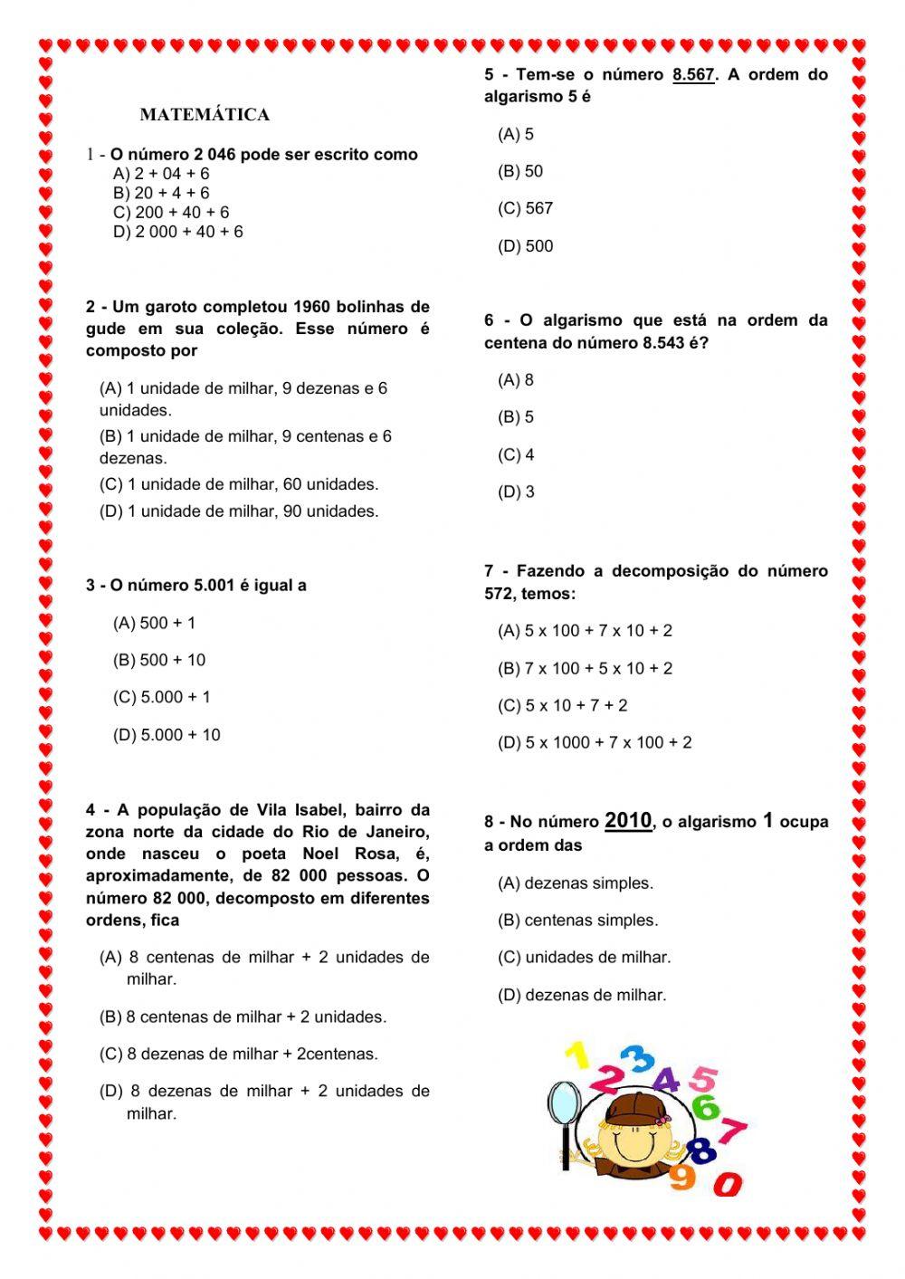 Classificação da Sílaba Tônica e Decomposição dos números naturais