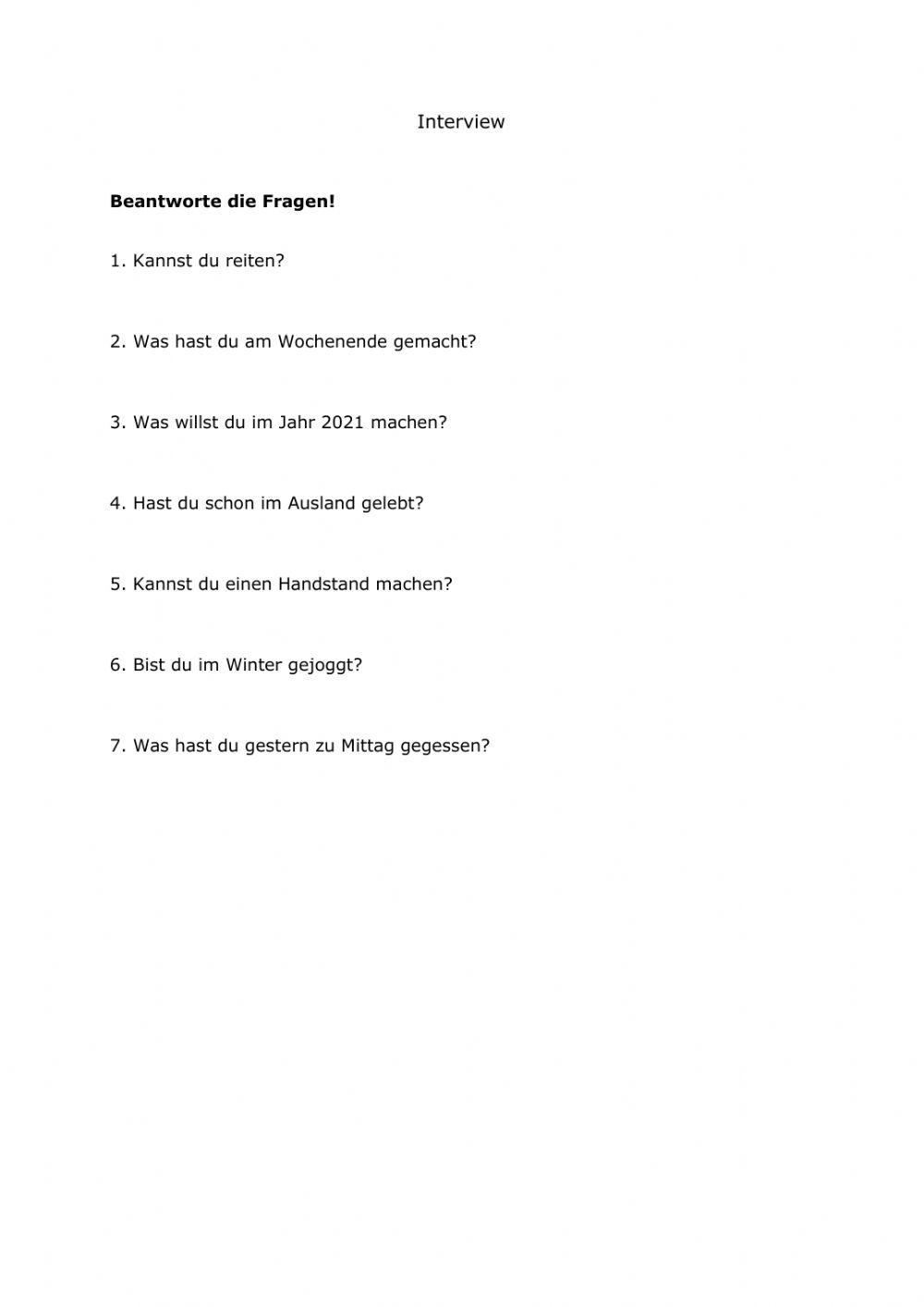 Interview (Zusammenfassung)