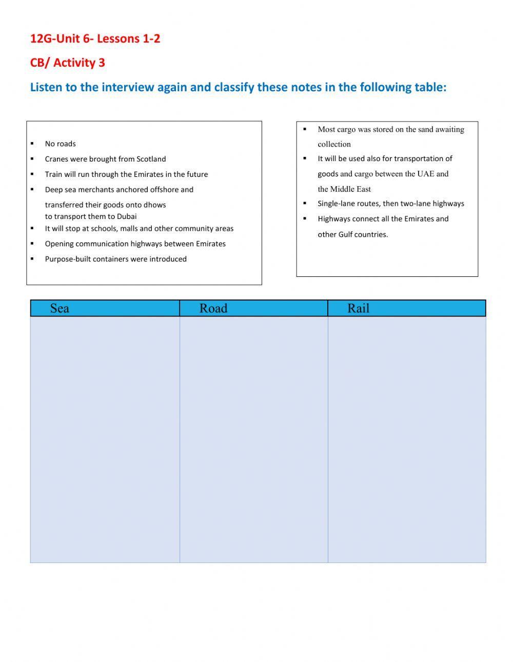 12G- U6- L1-2- Trade and transport- Cb- Activity 3