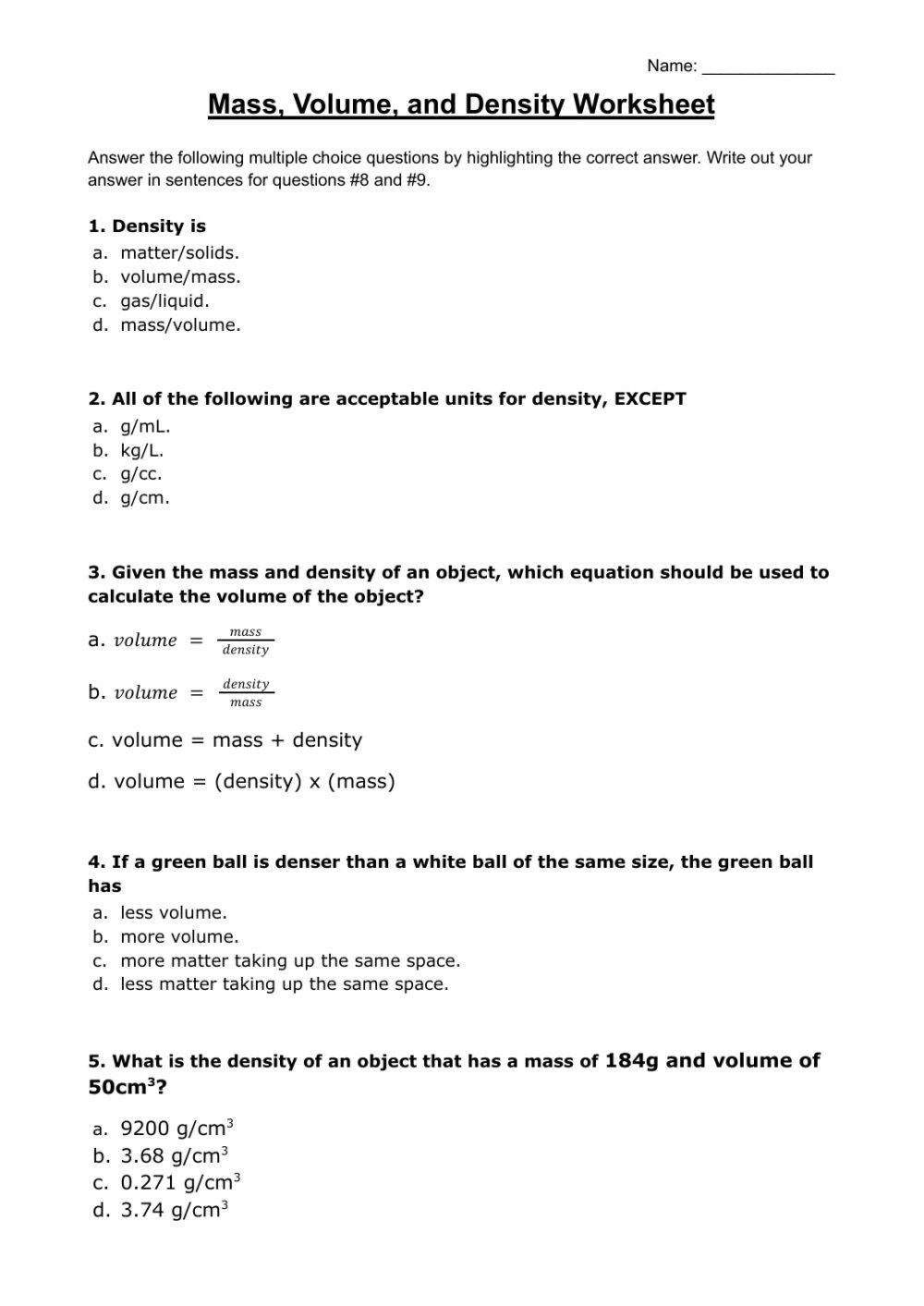 4672969 Grade 8: Density Practice Worksheet hnguyen