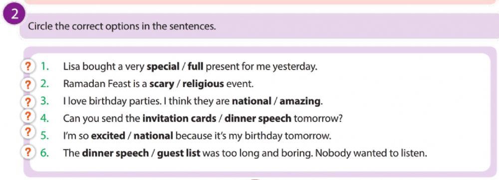 Grade 7 Unıt 6 Celebration 3 2 choose the best one (nartest yyn)