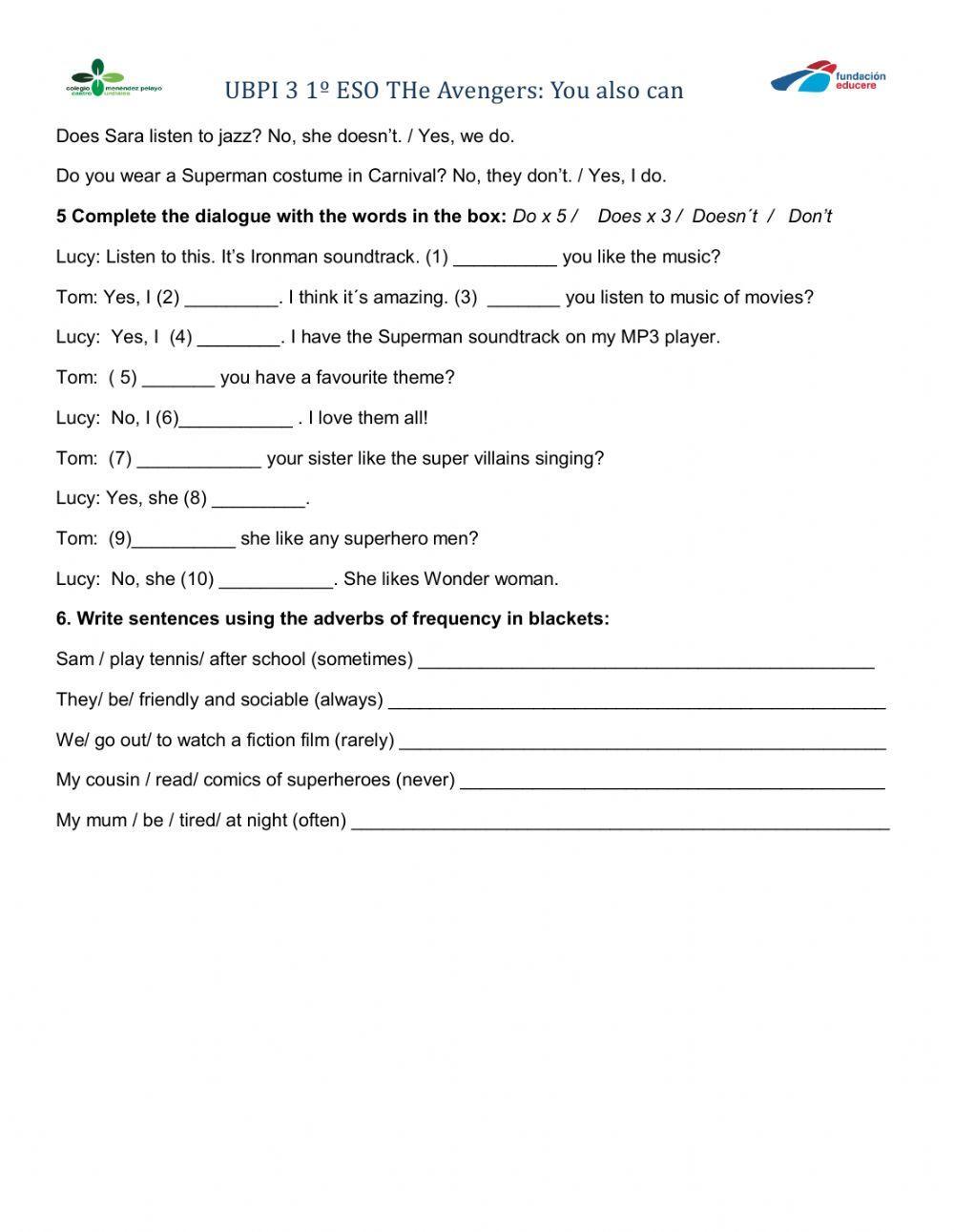 Present simple and adverbs of frequency