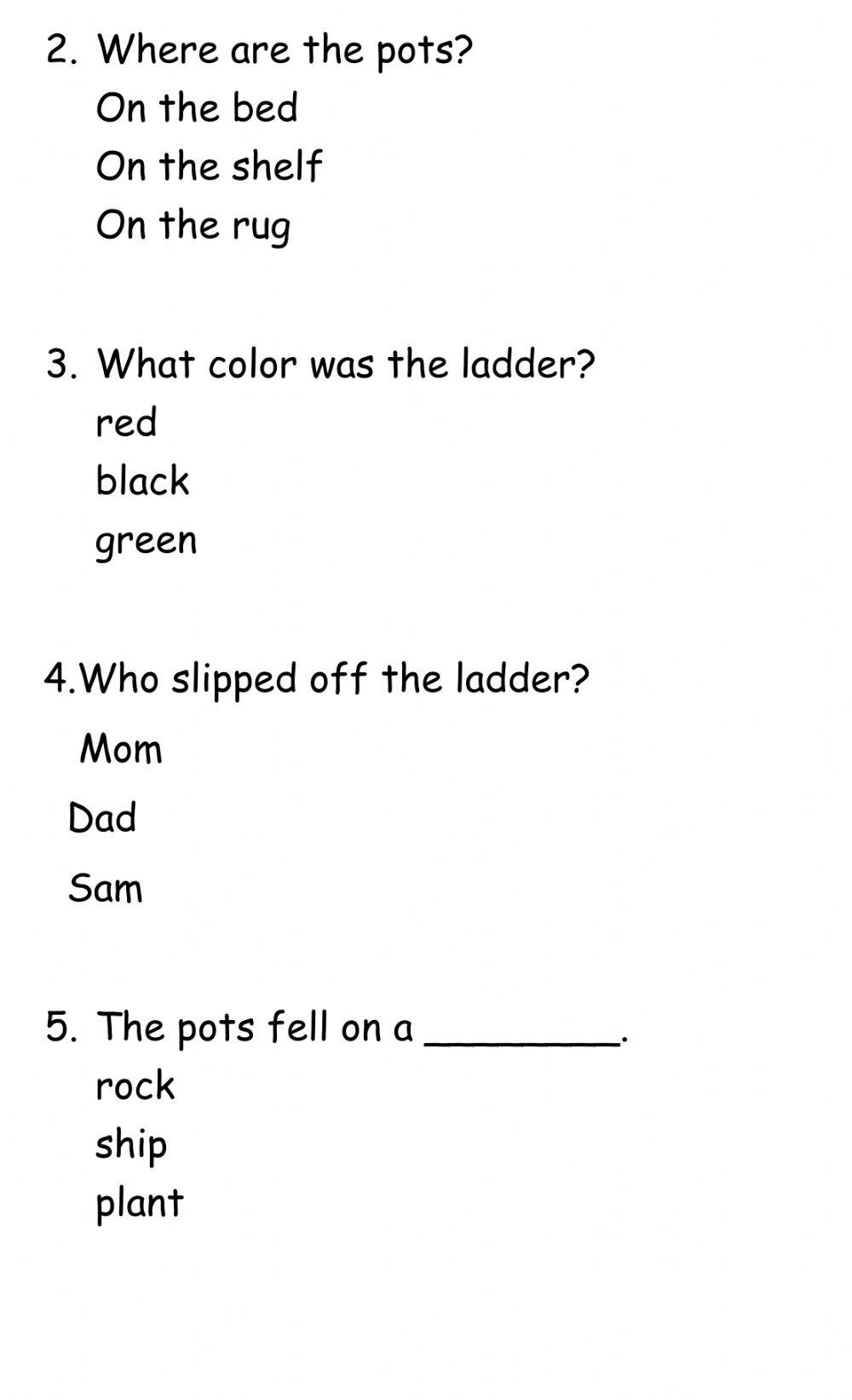 Inflected Endings Reading Comprehension