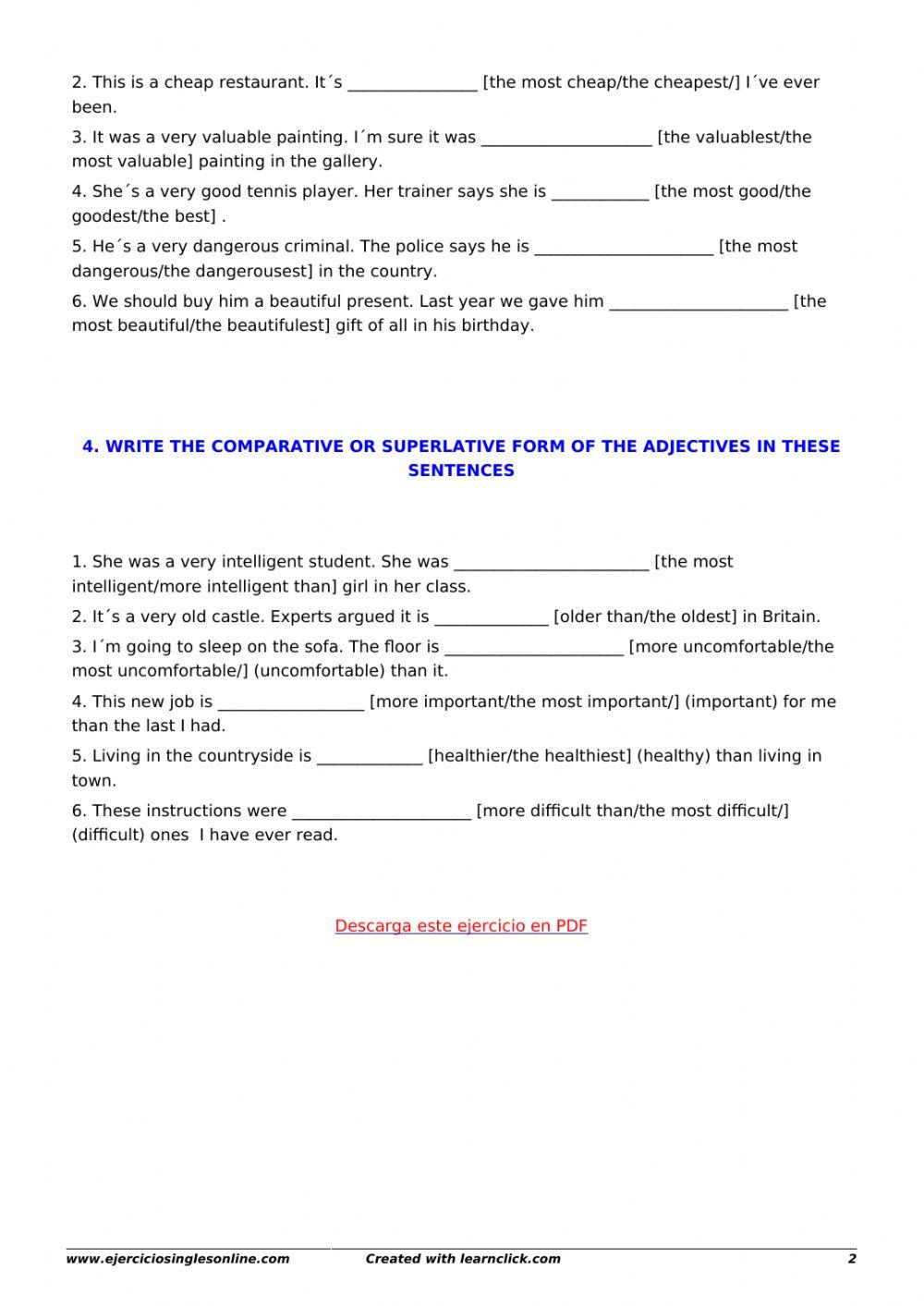 Comparative & superlative