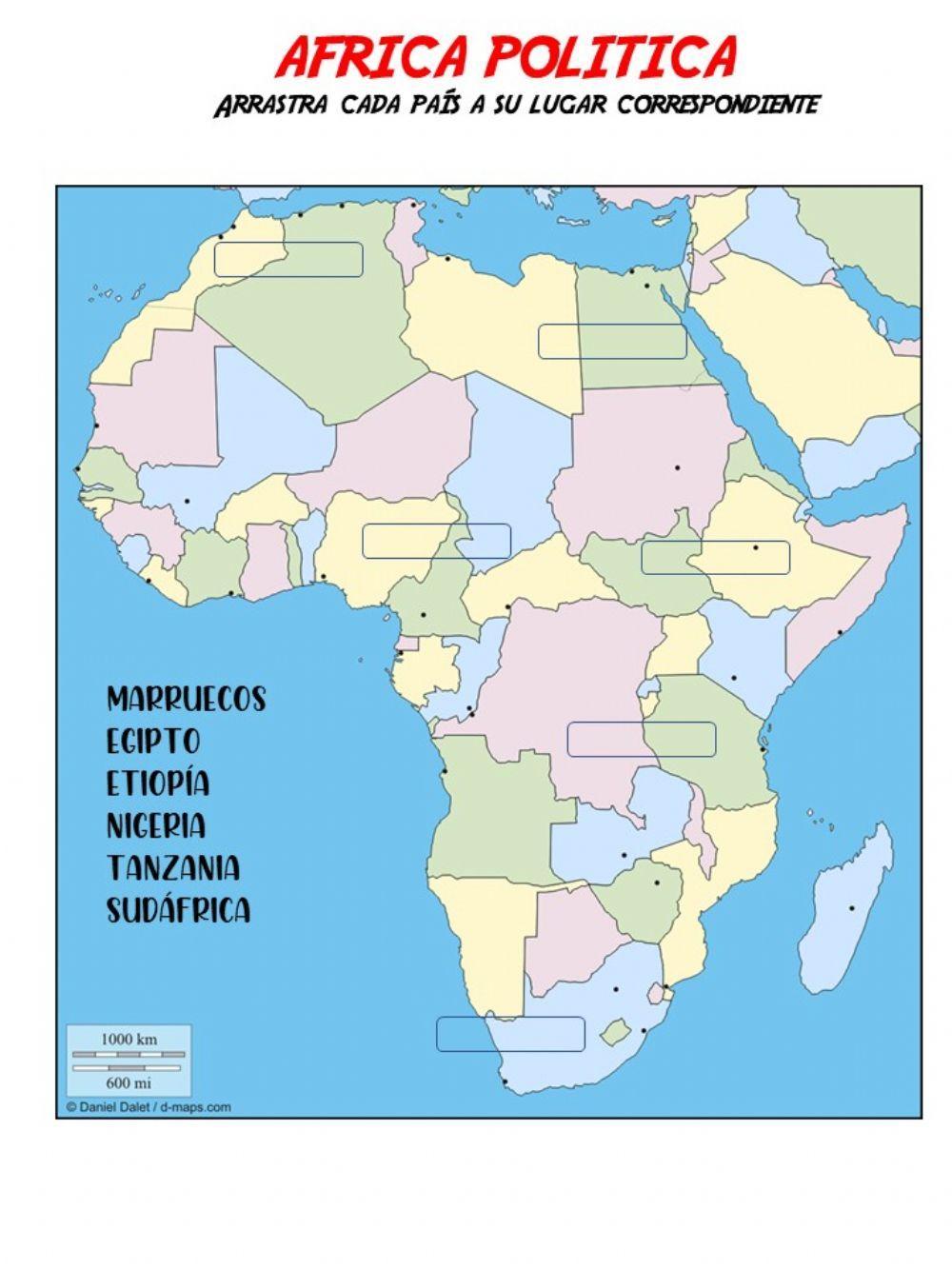 Mapa político Africa worksheet | Live Worksheets