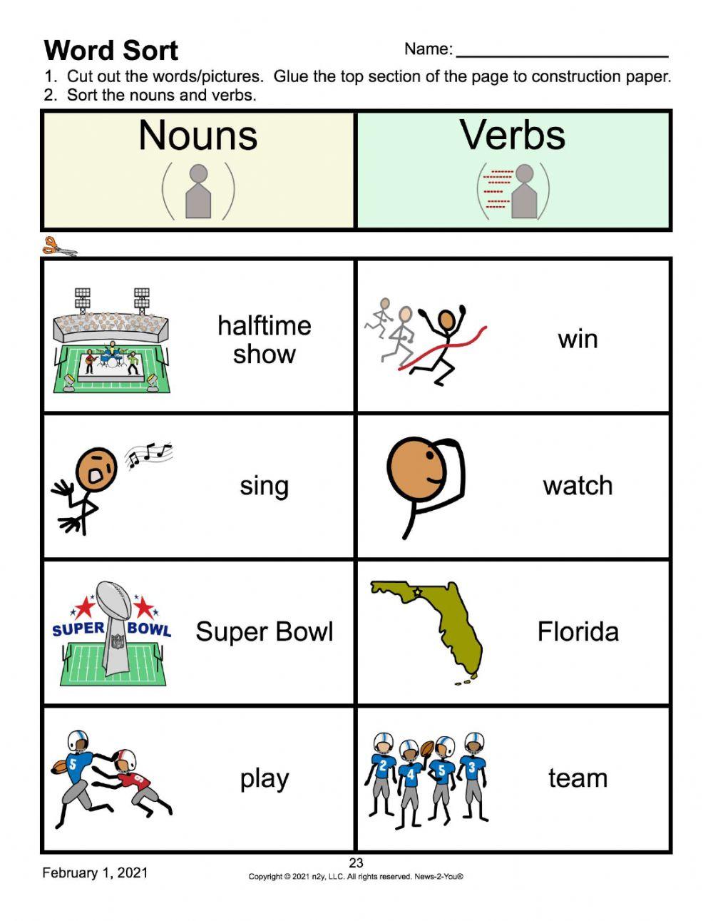 N2Y Superbowl online exercise for Live Worksheets