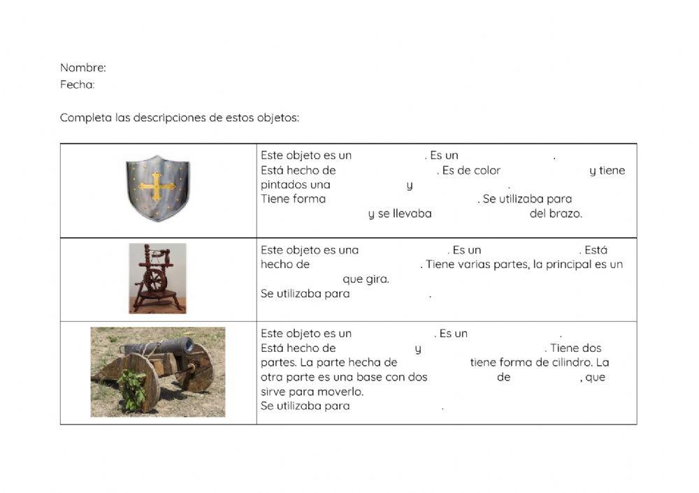 Descripciones mutiladas