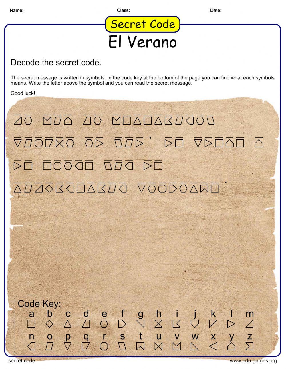 CRIPTOGRAMA EL VERANO