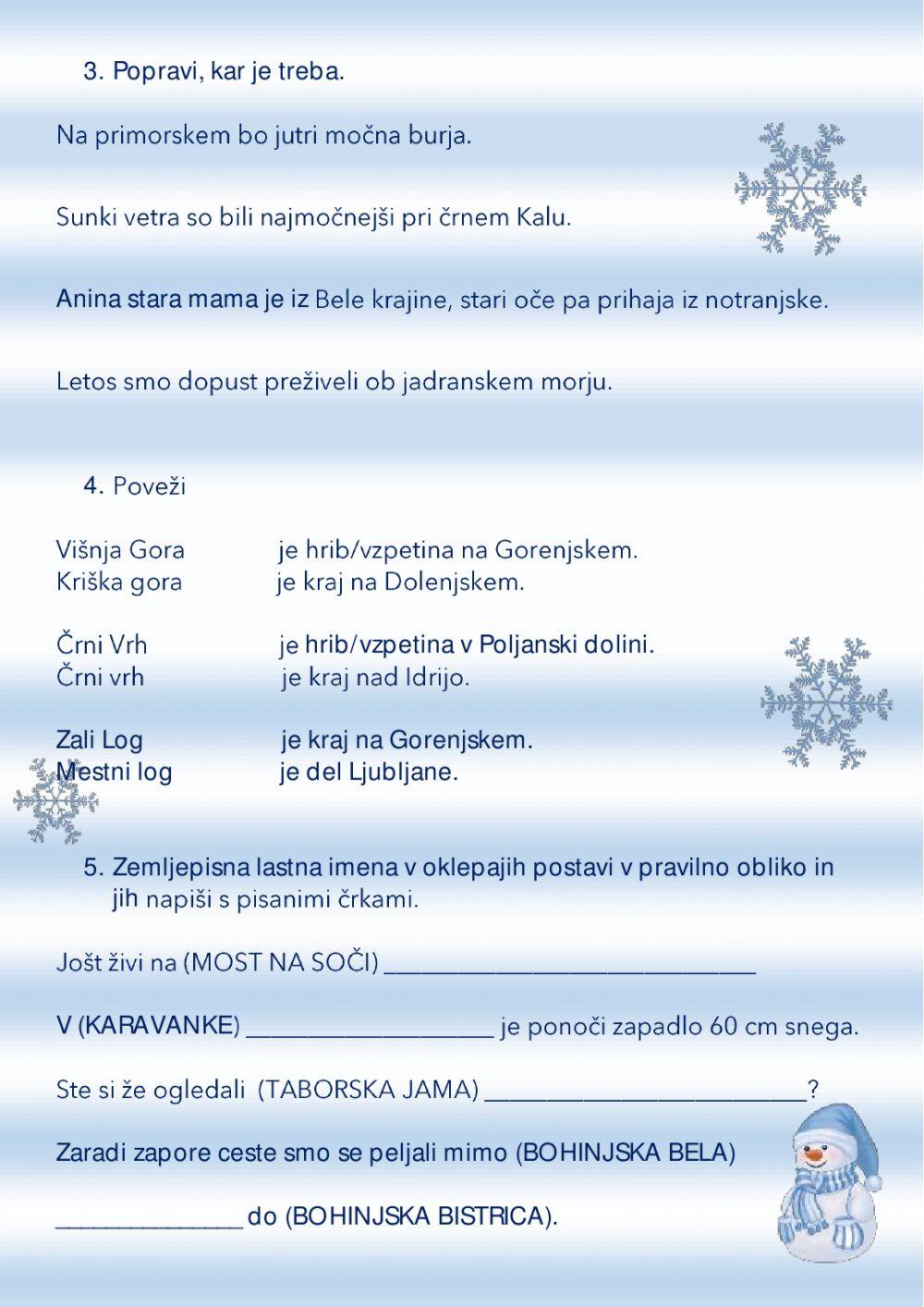 Zemljepisna lastna imena - Velika začetnica