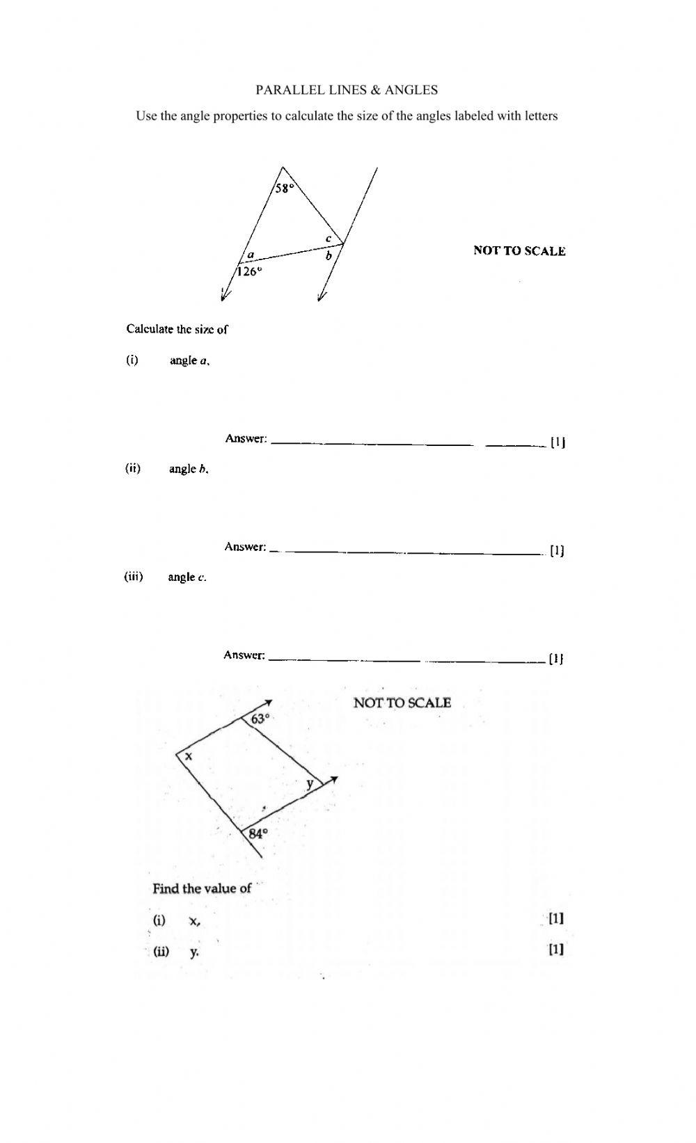 Parallel Lines & Angles BGCSE