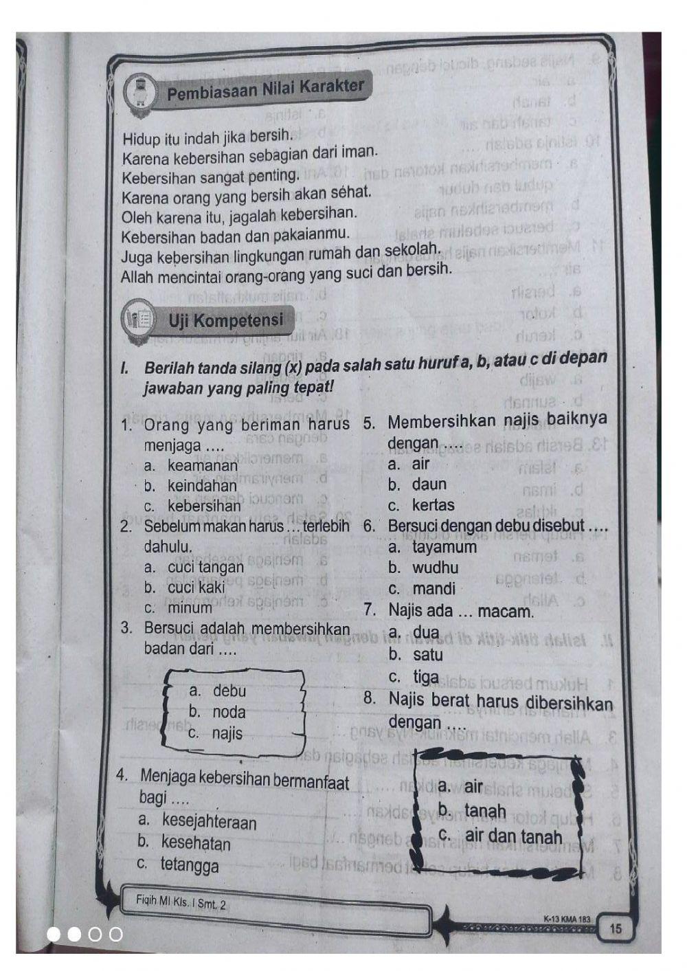 Latihan Bab 1 Bersih itu Indah