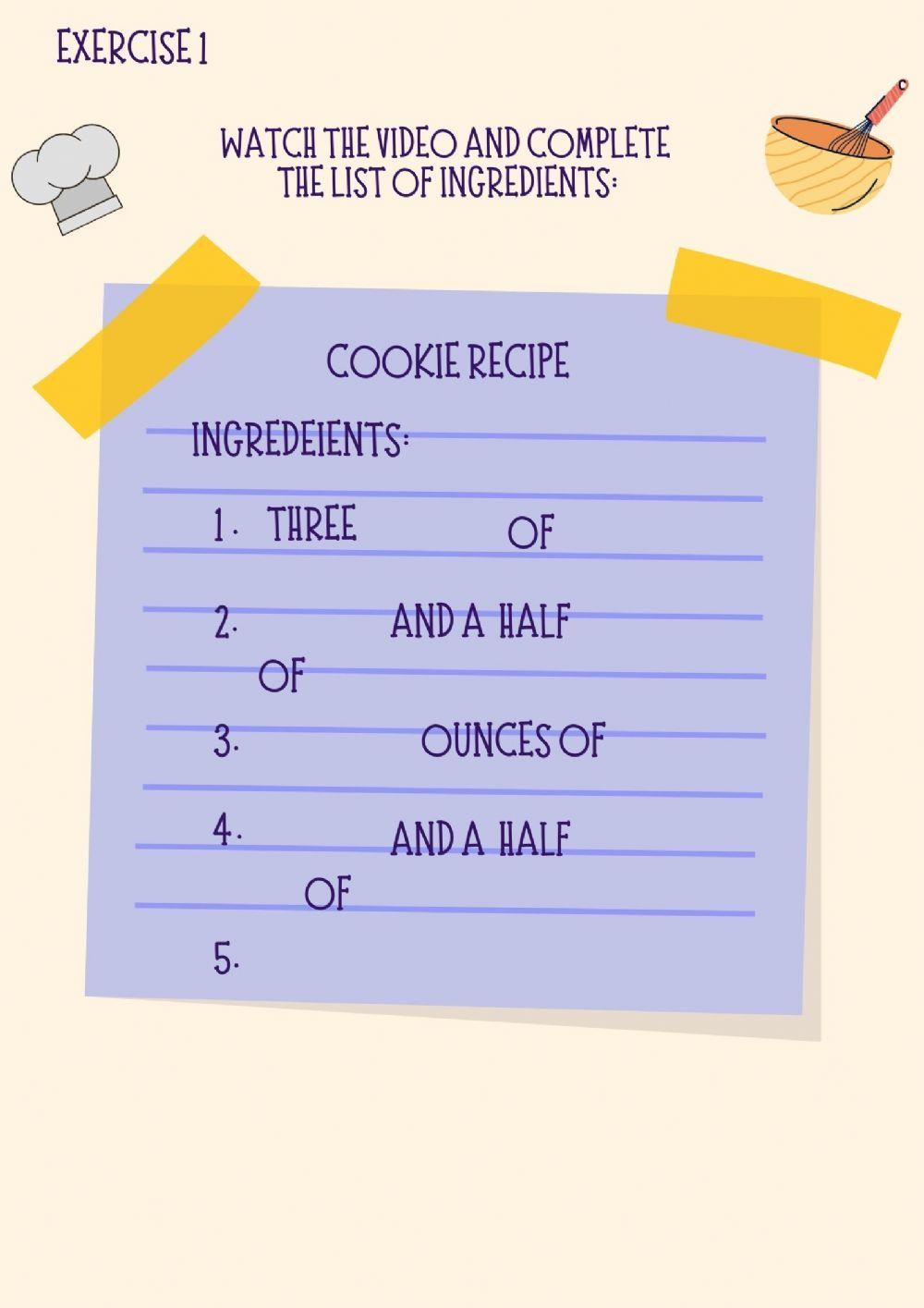 Cookie recipe