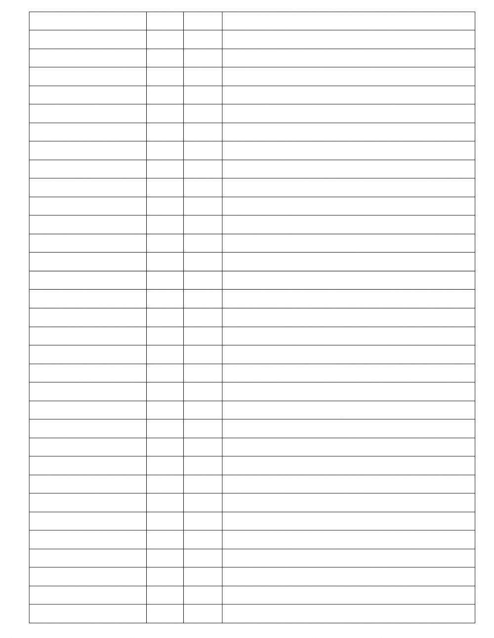 Summary - FORM at the back of workbooks