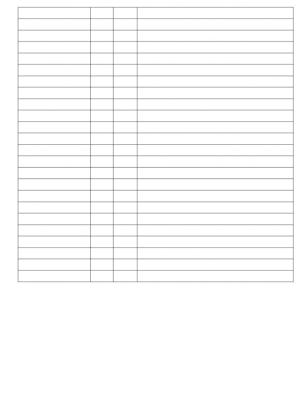 Summary - FORM at the back of workbooks