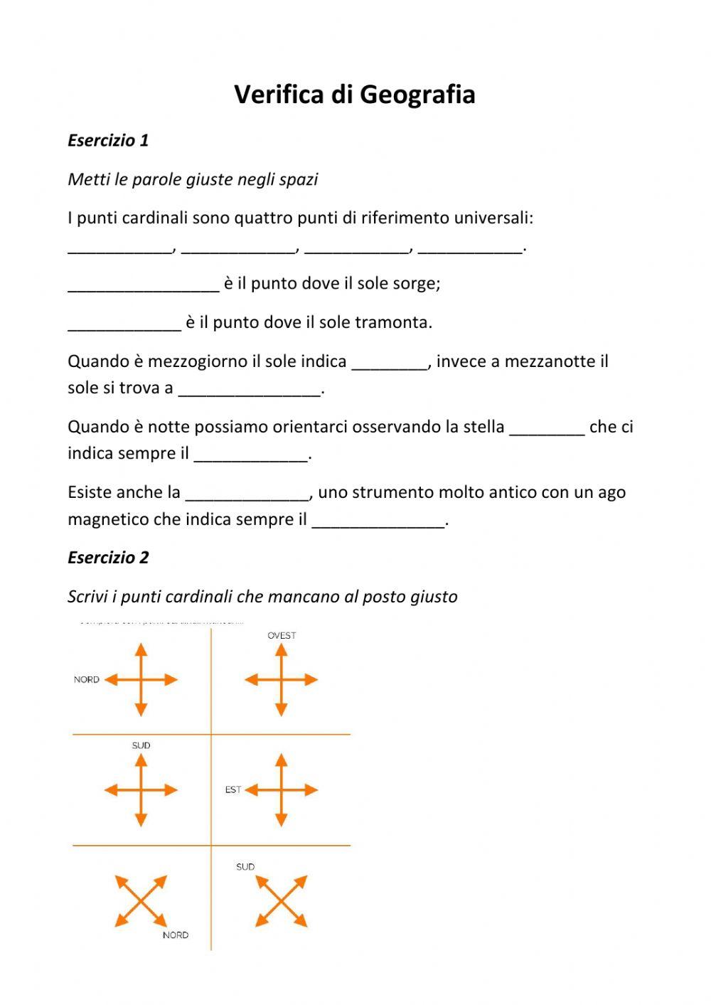 Geografia: orientamento e lessico
