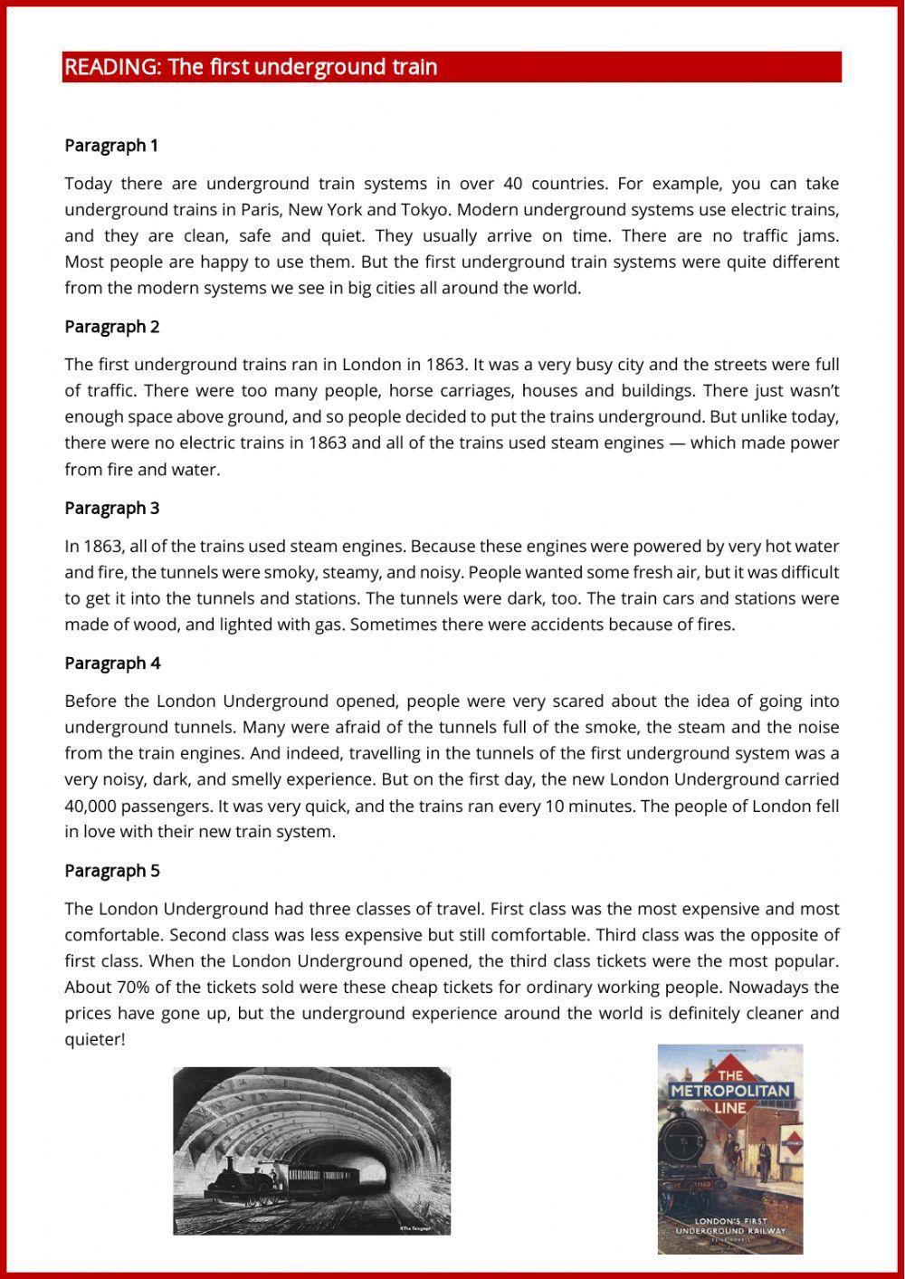 Reading and listening comprehension