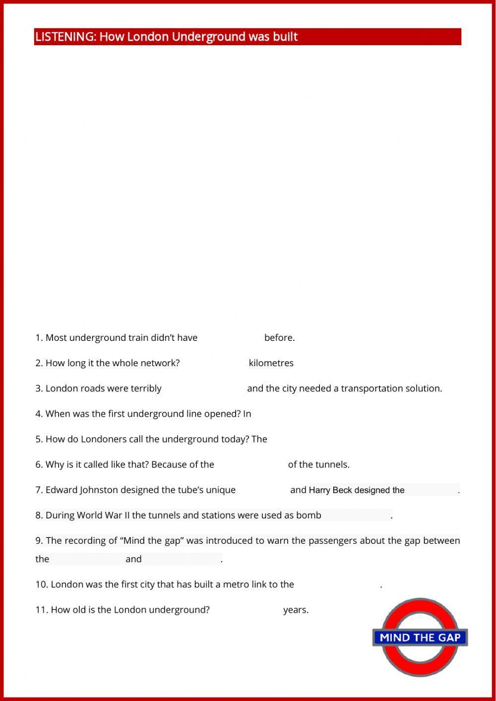 Reading and listening comprehension