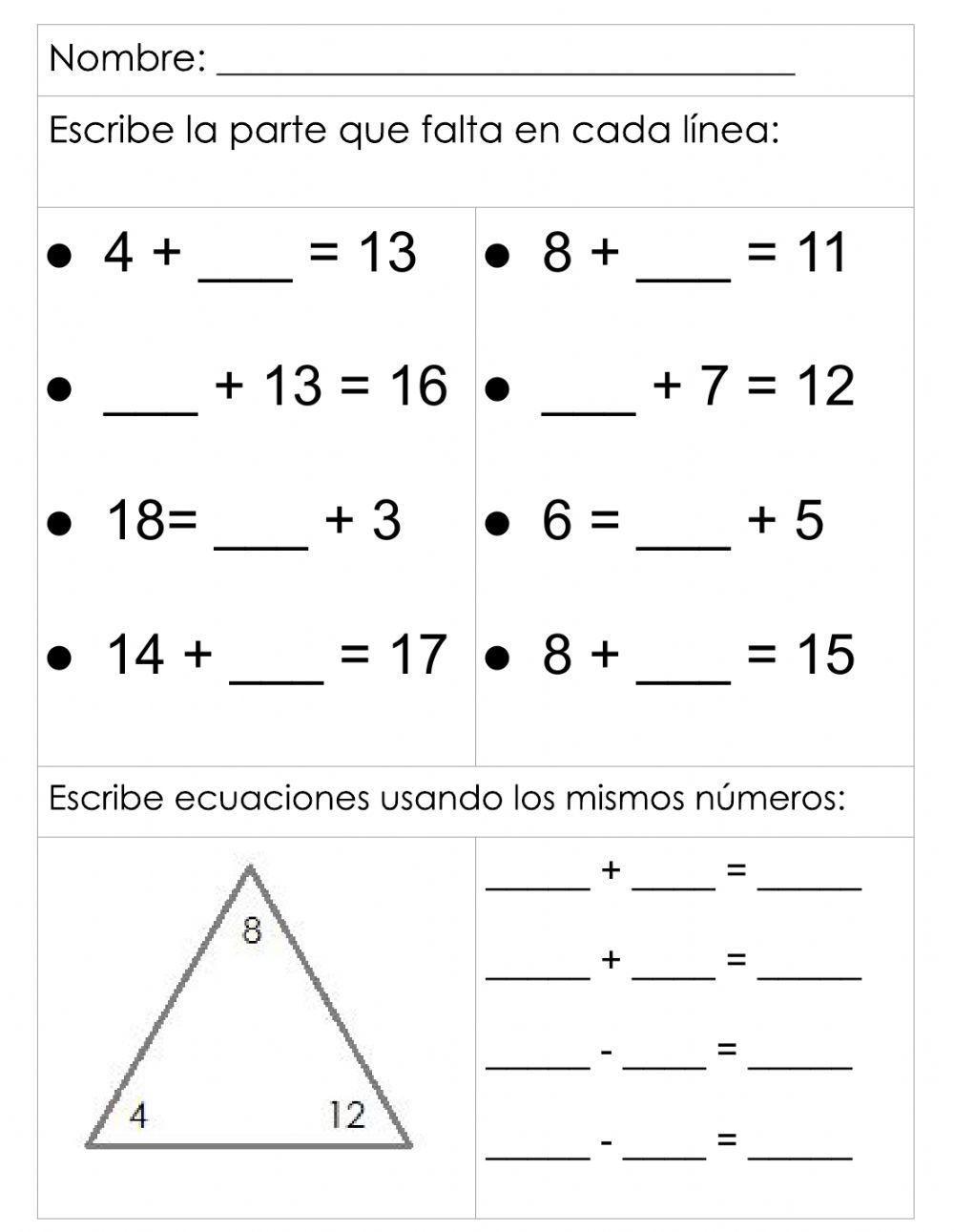 Encuentra la parte que falta