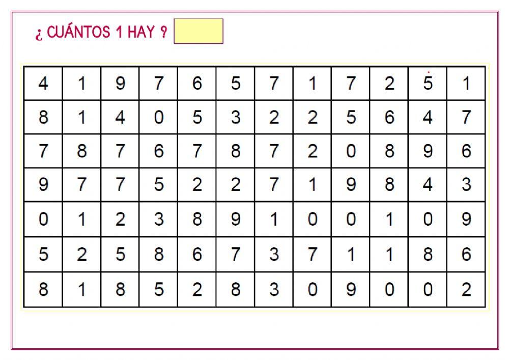 Cuántos 1 hay
