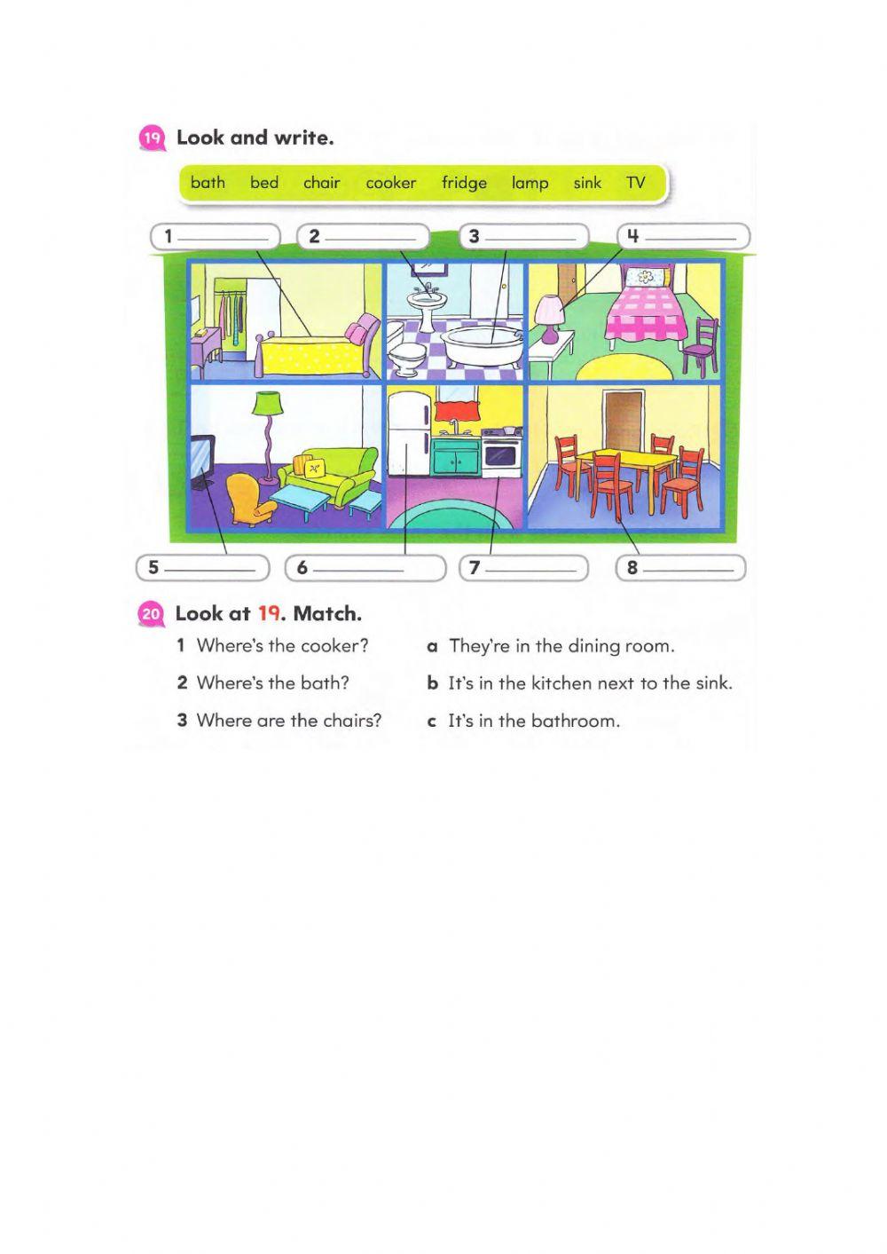 In, on, under, next to - There is, there are