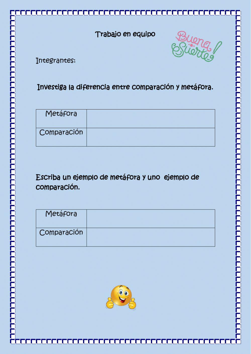 Comparación y metáfora