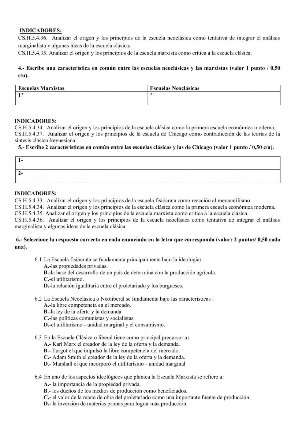 Evaluació quimestral de historia