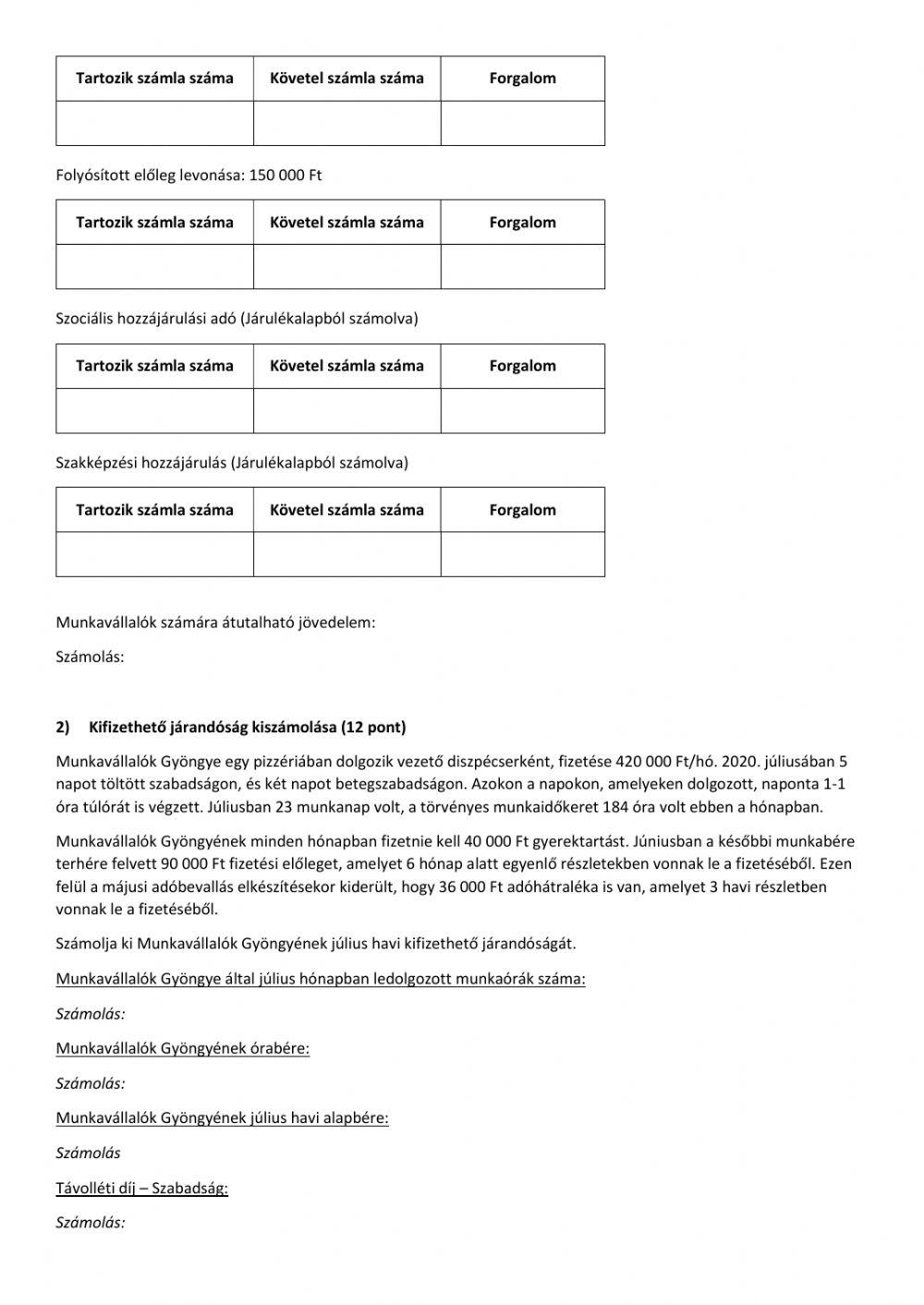 Jövedelemelszámolás