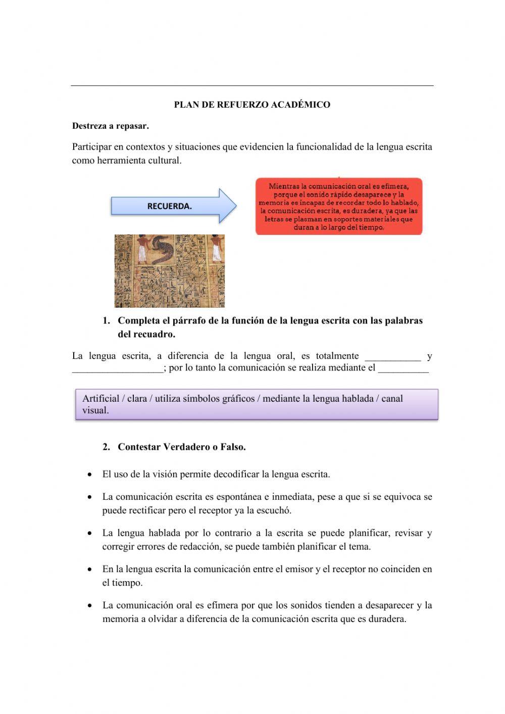 Repaso Lengua y Literatura 7mo