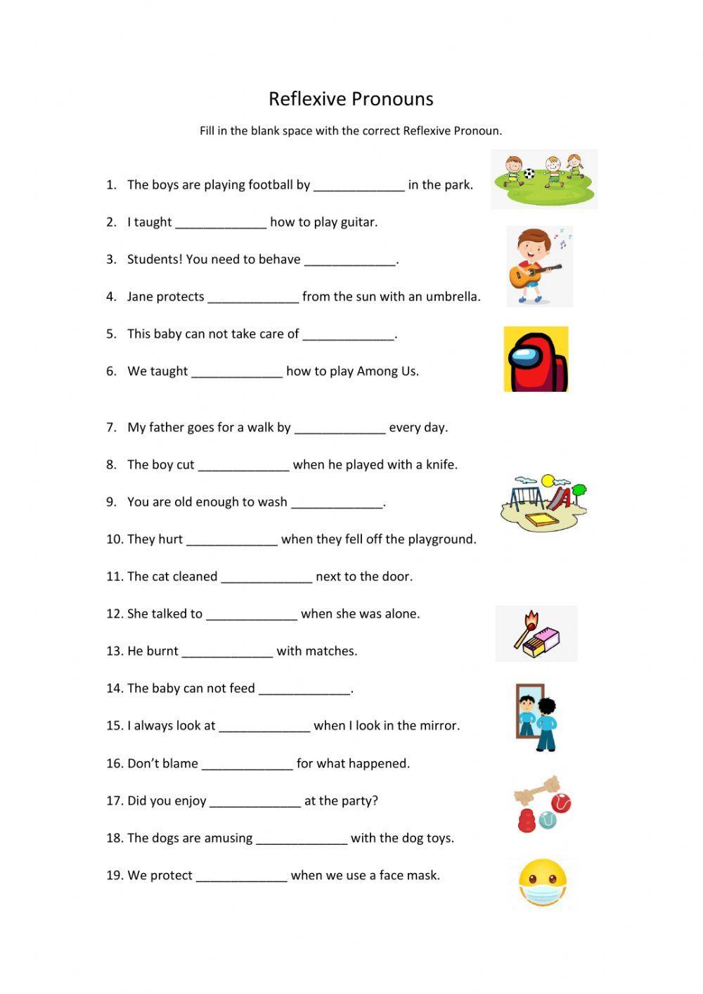 G6 Worksheet 1 (T.Shaun Reflexive Pronouns)