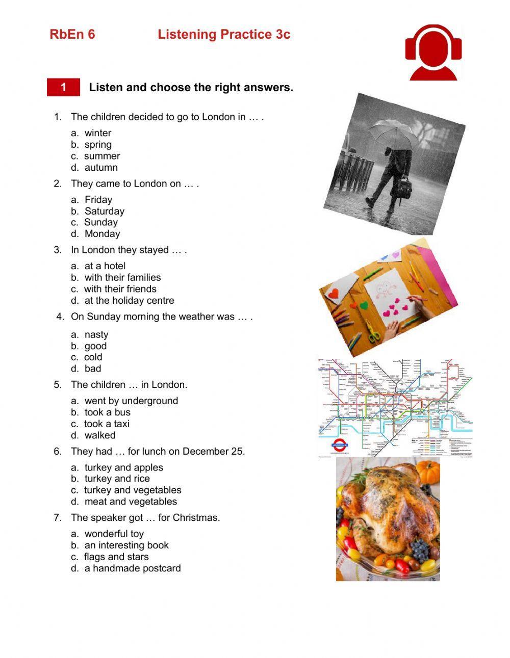 RbEn 6. Listening Practice 3c Trip to London at Christmas Time RbEn 6. Listening Practice 3c Trip to London at Christmas Time