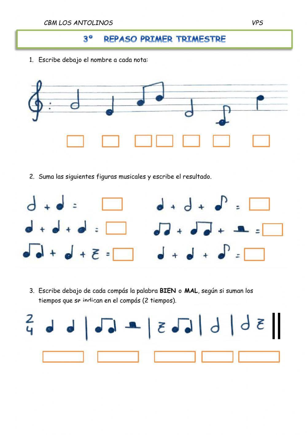3º Repaso de lenguaje musical
