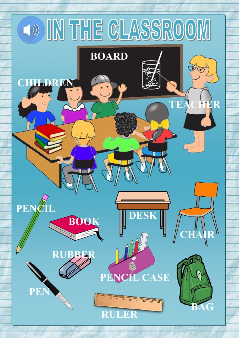 In the classroom - vocabulary worksheet | Live Worksheets