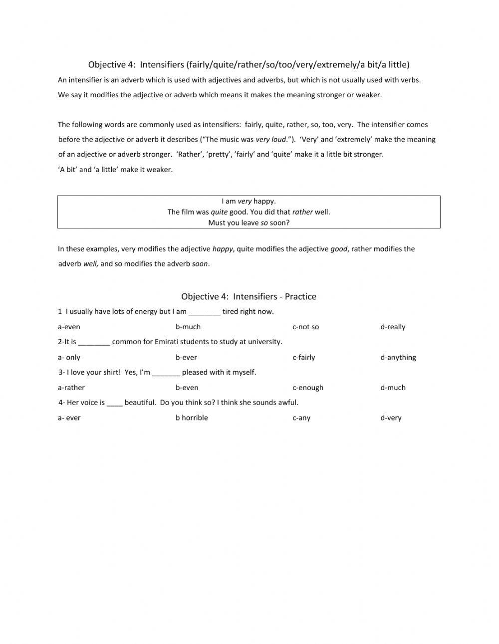 EmSAT - intensifiers