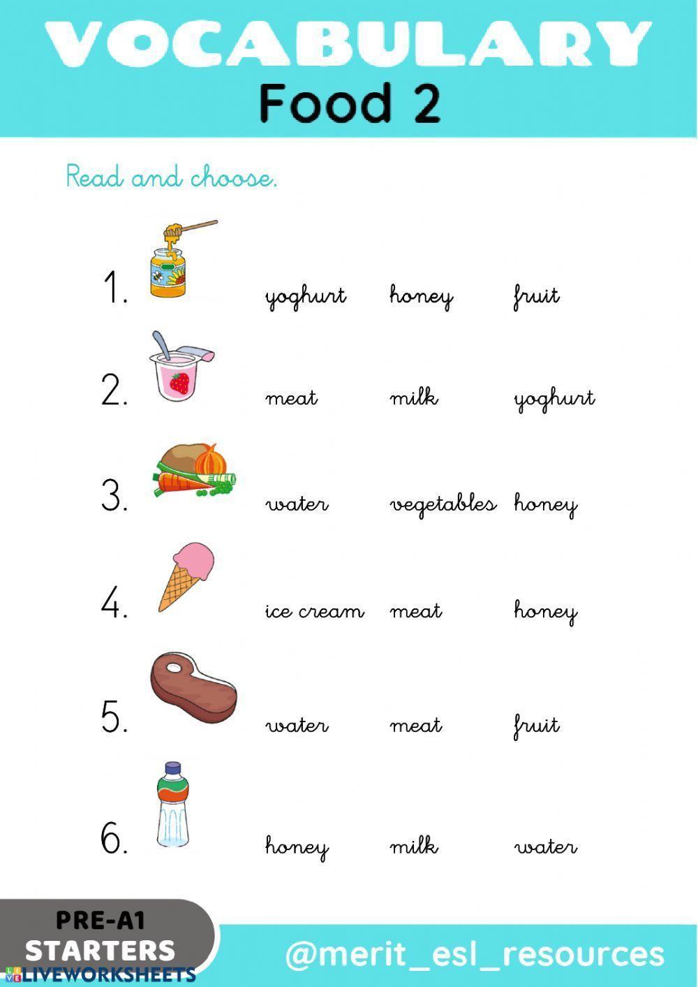 Vocabulary food 2