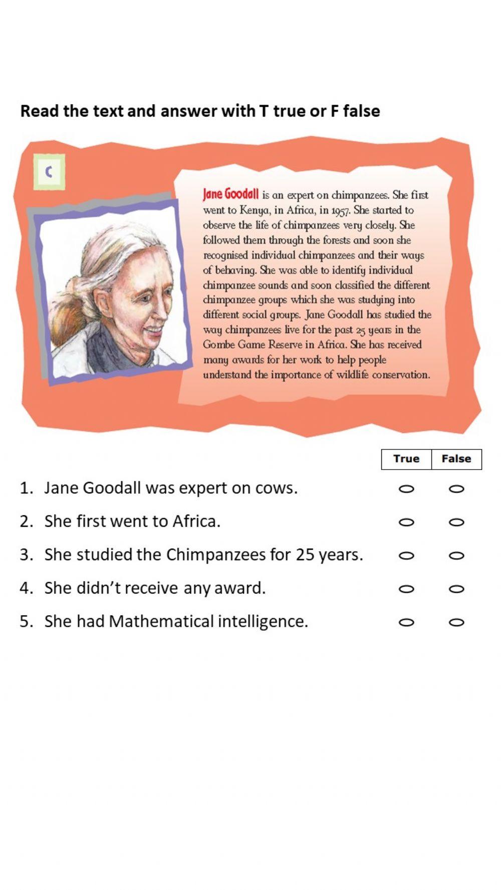 Read and choose true or false