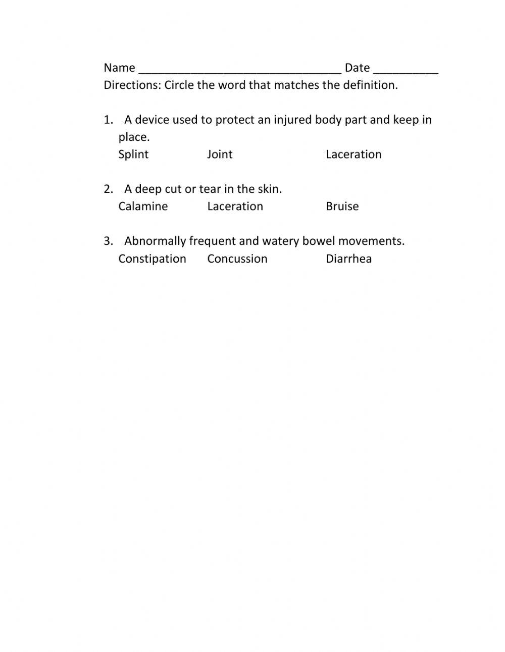 Medical Definitions 2