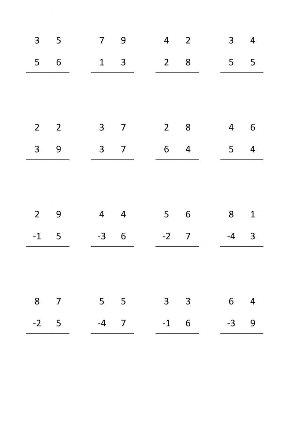 Písemné sčítání a odčítání do 100