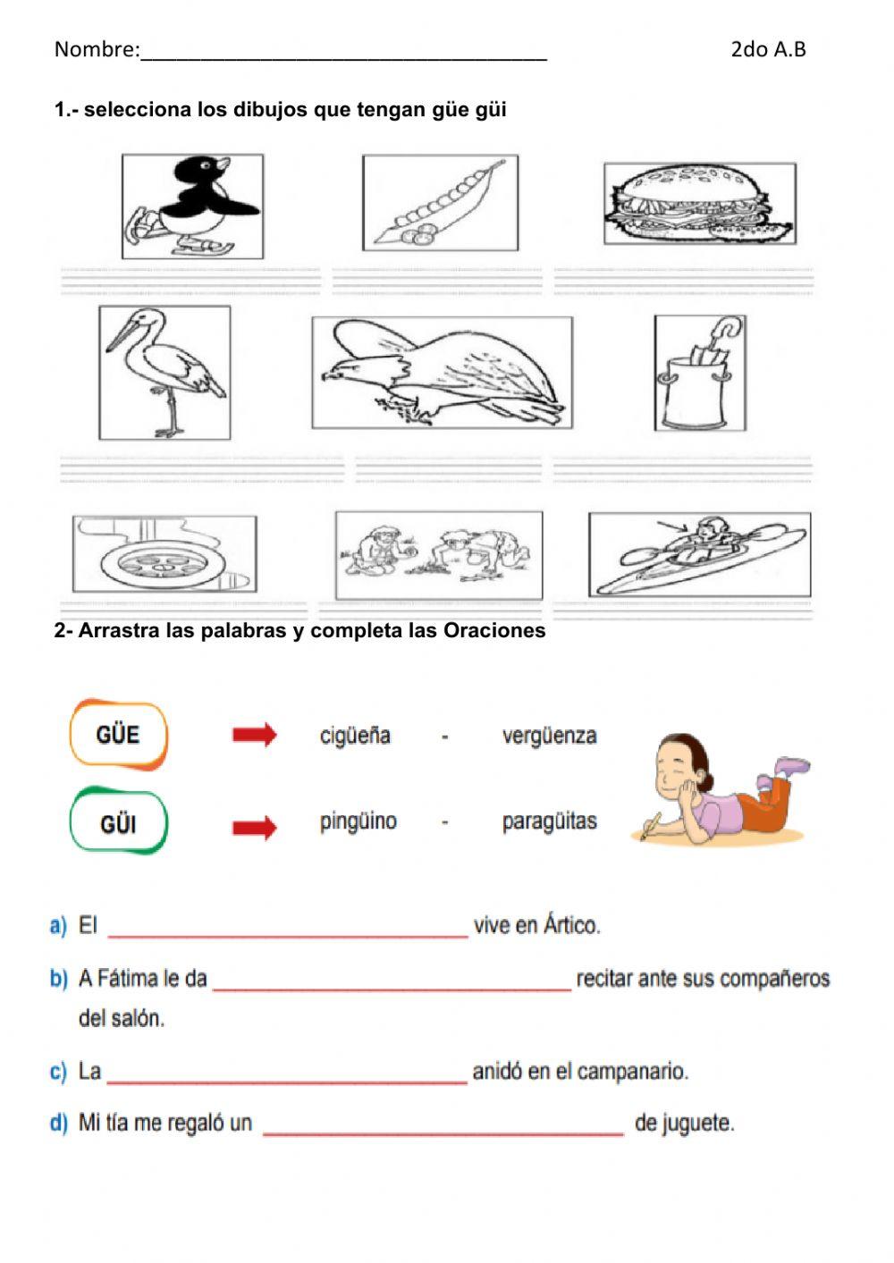 Actividad con  güe güi