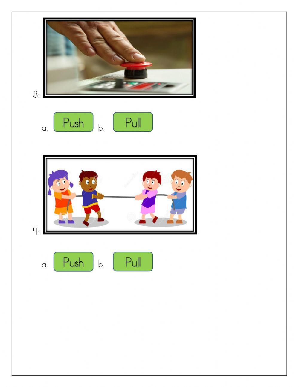 Science push and pull liveworksheet 1