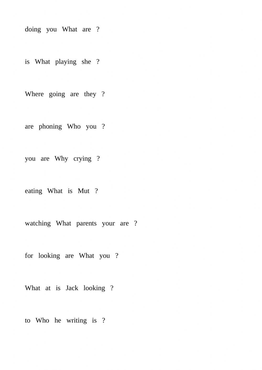 Wh-questions present continuous